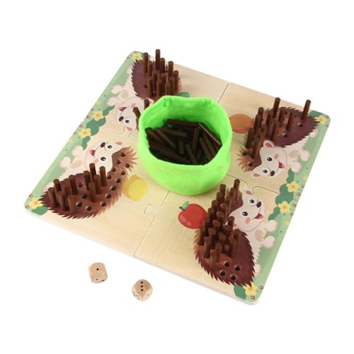 BAHJKASD Holzstäbchen Und Würfel Spielset Für Kinder Feinmotorik Spiel Für 2 Spieler Igel Holzstäbchen Spielset von BAHJKASD