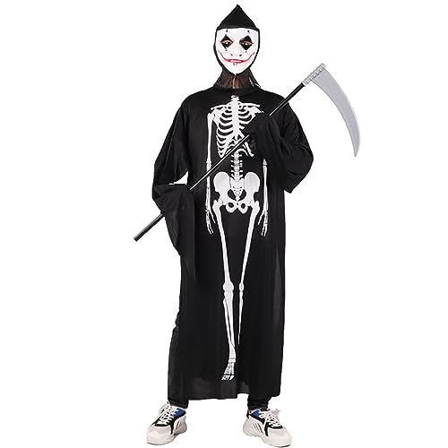 BAHJKASD Kostüm für Cosplay, Party, Rollenspiel, Halloween, gruselige Skelett-Kostüme für Erwachsene und Teenager von BAHJKASD