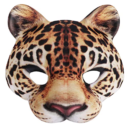 BAHJKASD Leopardenmaske Halloween Halbgesicht Lustige Maske Karneva-Maske Frauen Cosplay Maske Leopard Cosplay Halloween Party Maske Leopard Maske von BAHJKASD