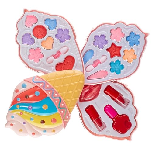 BAHJKASD Make Up Box Für Kleine Mädchen Schönheit Kosmetik Prinzessin Spielzeug Rollenspiel Kind Mädchen Geburtstagsgeschenk Make Up Set Schönheit Lidschatten von BAHJKASD