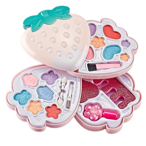 BAHJKASD Make Up Box Für Kleine Mädchen Schönheit Kosmetik Prinzessin Spielzeug Rollenspiel Kind Mädchen Geburtstagsgeschenk Make Up Set Schönheit Lidschatten von BAHJKASD