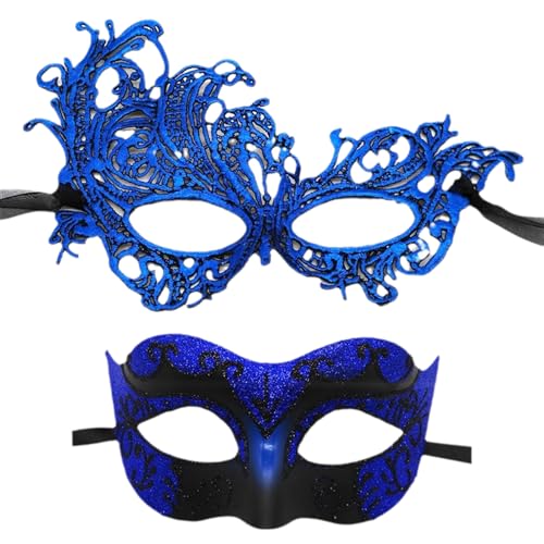 BAHJKASD Pack Von 2 Zarten Und Ihre Maskeraden Maske Charme Paar Maske Accessoires Kostüm Und Halloween Spaß von BAHJKASD