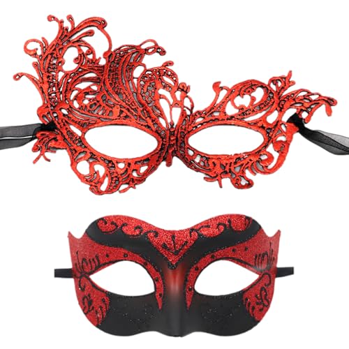 BAHJKASD Pack Von 2 Zarten Und Ihre Maskeraden Maske Charme Paar Maske Accessoires Kostüm Und Halloween Spaß von BAHJKASD