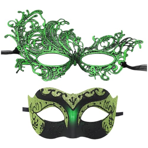 BAHJKASD Pack Von 2 Zarten Und Ihre Maskeraden Maske Charme Paar Maske Accessoires Kostüm Und Halloween Spaß von BAHJKASD