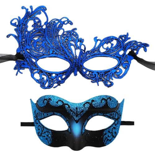 BAHJKASD Pack Von 2 Zarten Und Ihre Maskeraden Maske Charme Paar Maske Accessoires Kostüm Und Halloween Spaß von BAHJKASD