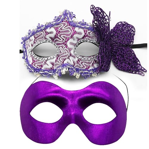 BAHJKASD Packung Mit 2 Stilvollen Schwarzen Maskeradenmaske Tragbarer Schwarzer Schmetterlings Seitenschmuck Maskeraden Maske Für Themenpartys von BAHJKASD