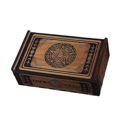 BAHJKASD Push Pull Tarot Karten Aufbewahrungsbox Aus Holz Tarot Karten Aufbewahrung Geschenketui Kleine Schmuckkästchen Tragbare Wahrsagerei Aufbewahrungsbox von BAHJKASD