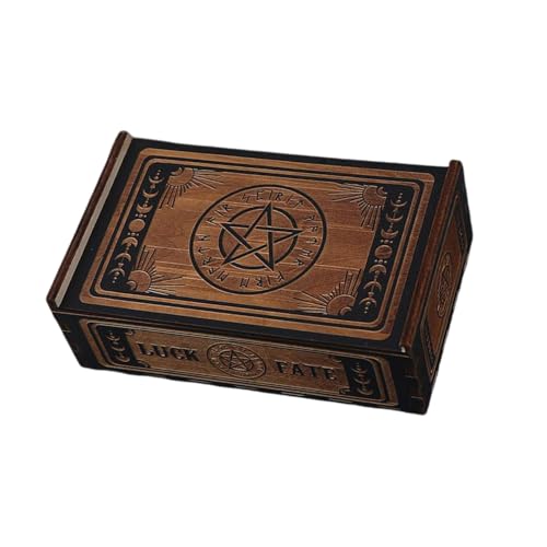 BAHJKASD Push Pull Tarot Karten Aufbewahrungsbox Aus Holz Tarot Karten Aufbewahrung Geschenketui Kleine Schmuckkästchen Tragbare Wahrsagerei Aufbewahrungsbox von BAHJKASD