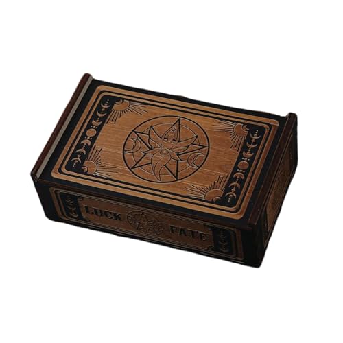 BAHJKASD Push Pull Tarot Karten Aufbewahrungsbox Aus Holz Tarot Karten Aufbewahrung Geschenketui Kleine Schmuckkästchen Tragbare Wahrsagerei Aufbewahrungsbox von BAHJKASD