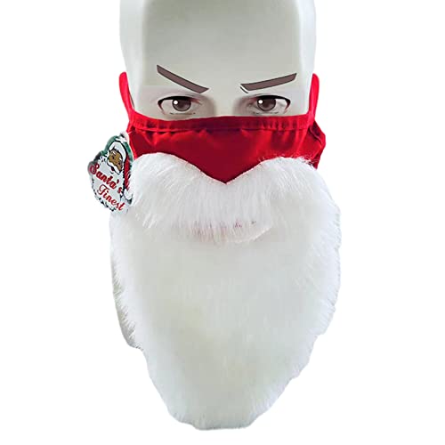 BAHJKASD Schöne 3D-Weihnachtsmann-Bartmaske, Weihnachtsdekoration, Erwachsene, Unisex, lustig, wiederverwendbar, Weihnachtsmann-Bart-Gesichtsabdeckung für Weihnachtsfeier, Weihnachtsmann-Maske mit von BAHJKASD