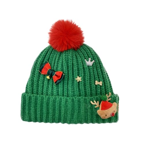 BAHJKASD Unisex Totenkopfmütze für Teenager, Mädchen, Jungen, festliche Foto-Requisiten, gestrickte Wintermütze, Baggy-Mütze, Kostüm-Requisiten, Totenkopfmütze, gestrickter Weihnachtsmann, Erwachsene von BAHJKASD