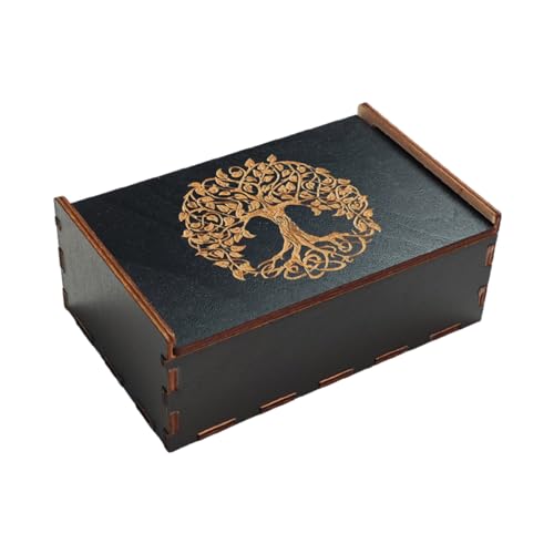 Holz Tarot Karten Lagerung Fall Tragbare Tarot Karten Box Hexerei Wahrsagerei Lagerung Fall Spiel Karten Container von BAHJKASD