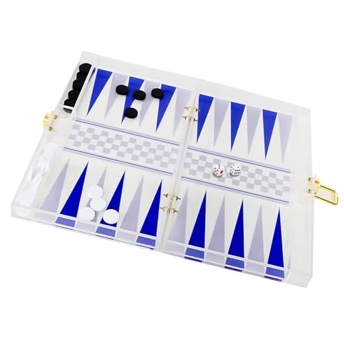 Schach Backgammon Brettspiel Travel Set Folding Tragbares Schachbrettstrategie Brettspiel Spielen Dices Cup Für Tischspiel von BAHJKASD