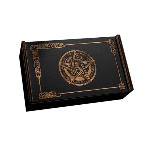 Tragbare Holz Tarot Karten Box Push Pull Karten Box Geschenke Fall Wahrsagerei Karte Lagerung Container Hexe Dekoration von BAHJKASD