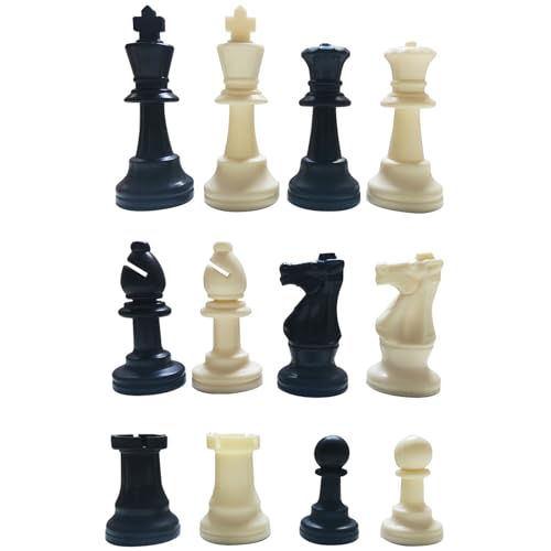Tragbares Schachfiguren-Set für internationale Schachfiguren, Standard-Turniere, Schachfiguren für Erwachsene, Kinder, internationale Schachfiguren, 32 Stück von BAHJKASD
