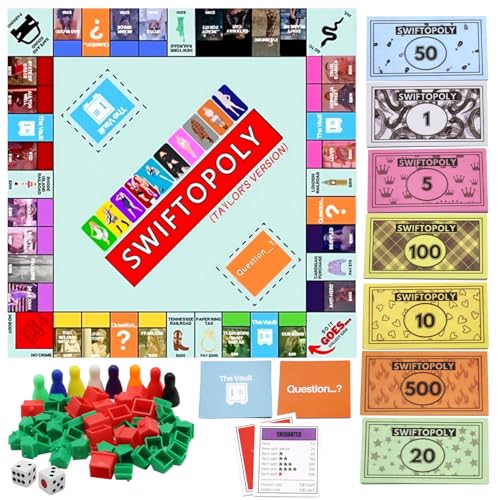 BAISHUWU TS Brettspiel, TS Board Game, Couple Adult TS Board Game, Couple TS Board Game, TS Adultopoly Couple Board Game, Taylor Swift Merch Brettspiel, für Geburtstage, Junggesellenabschiede von BAISHUWU