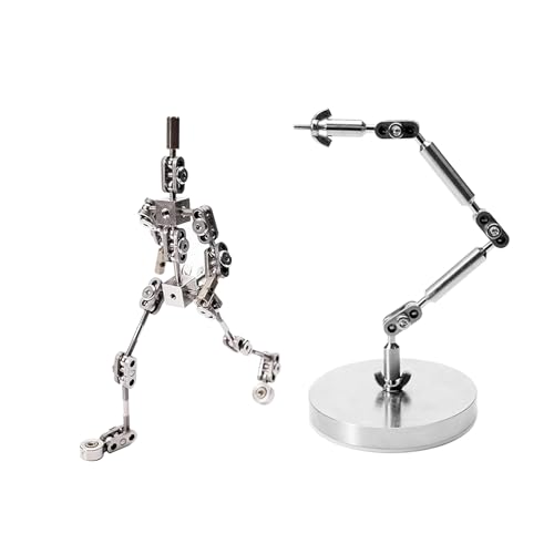 BAIYITONGDA Stop-Motion-Armature-Kit, fertiges artikuliertes humanoides Skelett für Stop-Motion-Projekte, mit Edelstahl-Rig-Arm und Stop-Motion-Armature-Rigging-System,12CM von BAIYITONGDA