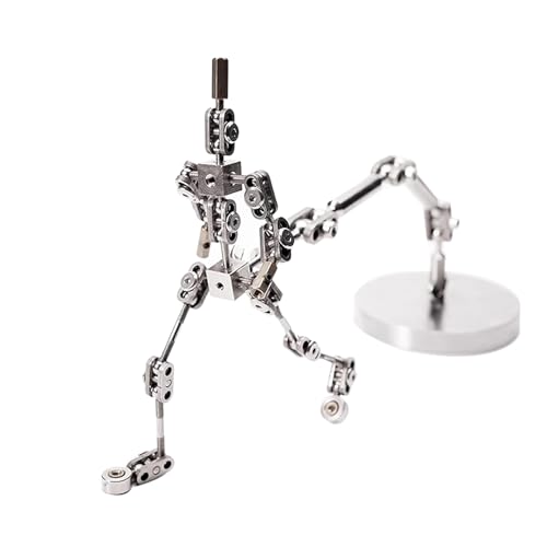 BAIYITONGDA Stop Motion Armature Kits, Stop Motion Animation Rigging und Winder, mit Edelstahl Erwachsenen Skelett, Metall Puppe Figur für Charakter Design Erstellung,12CM von BAIYITONGDA