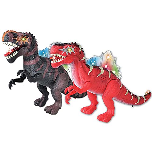 BAKAJI Dinosaurier Spinosaurus Roboter Walking Spielzeug Kinder Bewegt Mund und Krallen mit hellen Wappen und Augen und Soundeffekten Spiel Baby Lichter und Geräusche in 2 verschiedenen Farben von BAKAJI