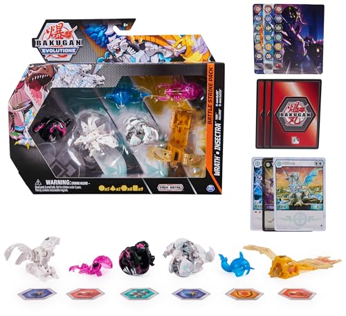 Bakugan 'Evolutions' Battle Strike 6er Pack mit 1 Platinum Ball (Haos Wrath), 2 Basic Balls (Darkus Trox, Haos Nillious), 1 Geogan (Aurelus Insectra), 2 Nanogan (Aquos Blade, Darkus Clutch) von BAKUGAN