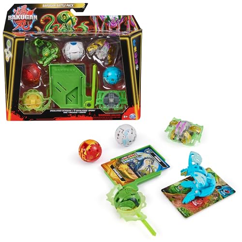 Bakugan Battle 5-Pack, Special Attack Octogan, Spidra, Hail, Nillious, Ventri, individualisierbare spinnende Actionfiguren, Kinderspielzeug für Jungen und Mädchen von BAKUGAN