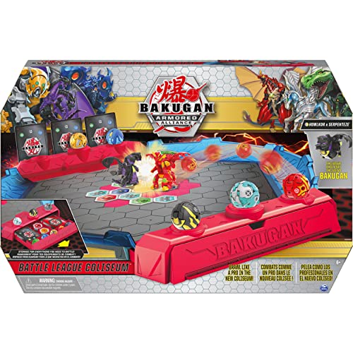 Bakugan Battle League Coliseum, hochwertige Arena mit gebogenen Seitenwänden und exklusivem Fusion Howlkor x Serpenteze von BAKUGAN