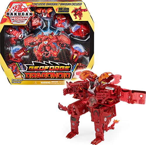 BAKUGAN Geoforge Dragonoid, Sammelfigur mit 6 Geogan und 1 exklusiven Metall Dragonoid Bakugan von BAKUGAN