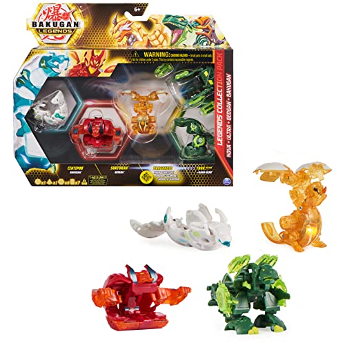 BAKUGAN 'Legends' 2023 Legends Collection 4er Pack mit 1 Nova Ball, 1 Basic Ball, 1 Geogan und 1 Ultra Ball mit Baku-Gear, ab 6 Jahren von BAKUGAN