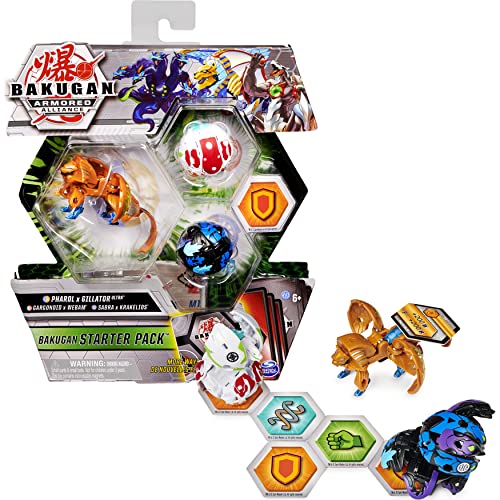 BAKUGAN Starter Pack mit 3 Armored Alliance (Ultra Pharol x Gillator, Basic Garganoid x Webam, Basic Sabra x Krakelios) von BAKUGAN