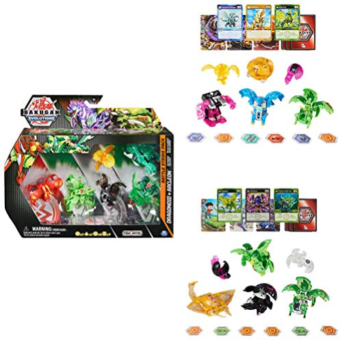 Bakugan 'Evolutions' Battle Strike 6er Pack mit 1 Platinum Series Bakugan, 2 Basic Bakugan, 1 Geogan und 2 Nanogan, unterschiedliche Varianten von BAKUGAN