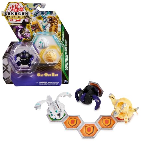 BAKUGAN 'Legends' 2023 Starter Pack mit 3 Bällen (Ultra Darkus Gorthion, Basic Haos Leonidas, Basic Aurelus Viloch), für Kinder ab 6 Jahren von BAKUGAN