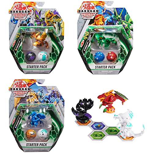 BAKUGAN Starter Pack mit 3 'Geogan Rising' (1 Ultra und 2 Basic Balls), unterschiedliche Varianten von BAKUGAN