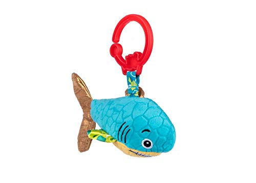 Balibazoo 80140 Winbell Shark, Clip & Go Spielzeug für Babys, sensorisches Spielzeug, sicheres Plüschtier, Babyfreund, Anhänger für Babyautositz oder Kinderwagen, sicheres Spielzeug Ab 0+ Monate von BALIBAZOO