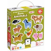 idee + spiel 49208 BANANA PANDA Progressive Kinderpuzzle 30 Teile Farm Animals von BANANA PANDA®