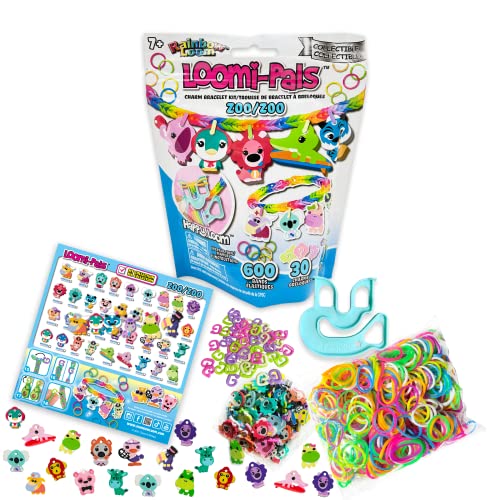 Rainbow Loom Bandai Sammlerstücke, Schmuck, Bastelpakete, Armbandhersteller-Kit für Jungen und Mädchen, Zubehör mit Loom-Band-Charms, Gummi, Loomi-Pals Zoo von Rainbow Loom