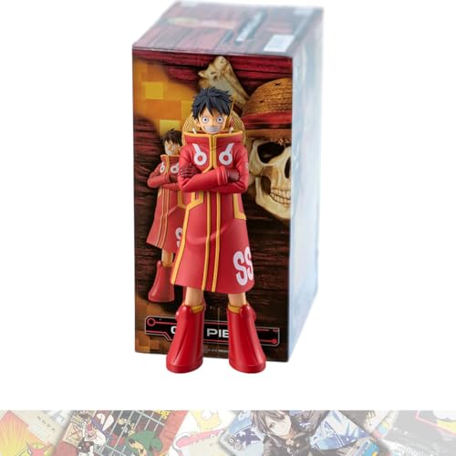 BANDAI SPIRITS Monke y D. Luffy: 16 cm DXF The Grandline Statue Figur gebündelt mit 1 A.C.G. kompatible Themen-Sammelkarte (89480) von BANDAI SPIRITS