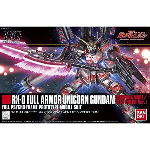 Bandai Gundam - HGUC 1/144 Full Armor Unicorn Gundam (Destroy Mode/RED Color Ver.) von BANDAI SPIRITS