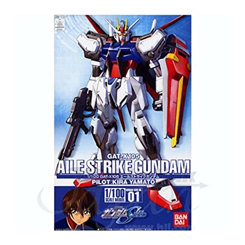 Mobile Suit Gundam SEED 1/100 Scale Modellbausatz / Model Kit: Aile Strike Gundam GAT-X105 (Inklusive Pilot Kira Yamato) 12 cm von BANDAI SPIRITS