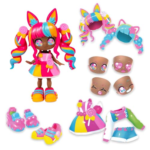 BANDAI - Animakii Lollipop und Bubblegum - Set Personalisierbare Puppen - 1 Puppe, 4 Gesichter, 2 Frisuren, 2 Outfits, 2 Paar Schuhe - Kreatives Spielzeug ab 5 Jahren - HEA26350 BANDAI - Animakii Lollipop und Bubblegum - Set Personalisierbare Puppen - 1 Puppe, 4 Gesichter, 2 Frisuren, 2 Outfits, 2 Paar Schuhe - Kreatives Spielzeug ab 5 Jahren - HEA26350 von BANDAI