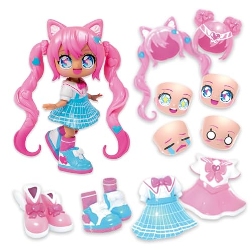 BANDAI - Animakii Zauberin und Schülerin - Set Personalisierbare Puppen - 1 Puppe, 4 Gesichter, 2 Frisuren, 2 Outfits, 2 Paar Schuhe - Kreatives Spielzeug ab 5 Jahren - HEA26352 BANDAI - Animakii Zauberin und Schülerin - Set Personalisierbare Puppen - 1 Puppe, 4 Gesichter, 2 Frisuren, 2 Outfits, 2 Paar Schuhe - Kreatives Spielzeug ab 5 Jahren - HEA26352 von BANDAI
