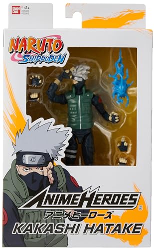 BANDAI – Anime Heroes – Naruto Shippuden – Anime-Heldenfiguren 17 cm – Kakashi Hatake – Offizielle Lizenz - Gelenkfigur Kakashi - 36903 von BANDAI