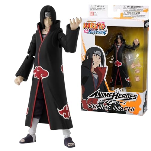 BANDAI – Anime Heroes – Naruto Shippuden – Anime Heroes Figur 17 cm – Itachi Uchiwa – Offizielle Lizenz - Gelenkfigur Itachi - 36902 von BANDAI