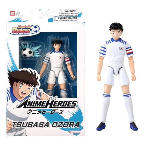 Bandai - Anime Heroes - Captain Tsubasa - Actionfigur Anime Heroes 17 cm - Tsubasa Ozora - Gelenkfigur mit Zubehör - Manga-Figur - Fussball Figuren - Spielzeug für Kinder ab 4 Jahren - 37791 von BANDAI