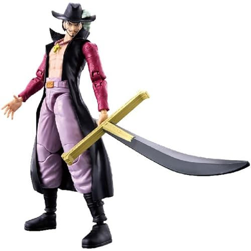 BANDAI - Anime Heroes - Figur One Piece - Mihawk Figur 17 cm - Offiziell Lizenziertes One Piece - Bewegliche Manga-Figur Falkenauge Mihawk - Spielzeug für Kinder ab 4 Jahren - 37053 von BANDAI