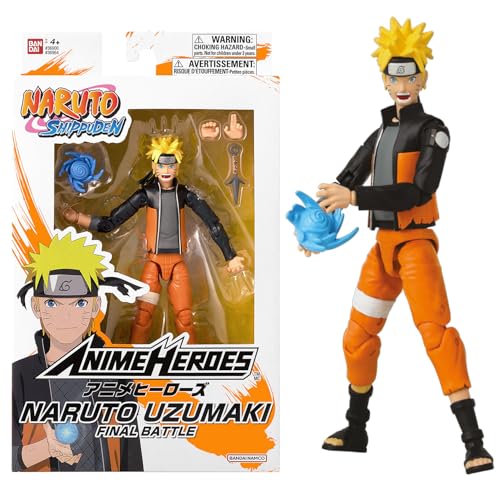 Bandai - Anime Heroes - Naruto Shippuden - Anime Heroes Figur 17 cm - Naruto Uzumaki (Final Battle) - Offizielle Naruto Lizenz - Gelenkige Naruto Figur - Spielzeug für Kinder ab 4 Jahren - 36964 von Bandai