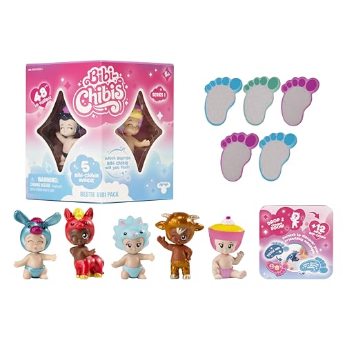 BANDAI Bibi Chibis Packung mit 5 Sammelfiguren, Babypuppen, Jede Figur enthält eine Botschaft der Freundschaft, 2 sichtbare Puppen und 3 Überraschungen, Mehrfarbig, für Kinder ab 5 Jahren von BANDAI