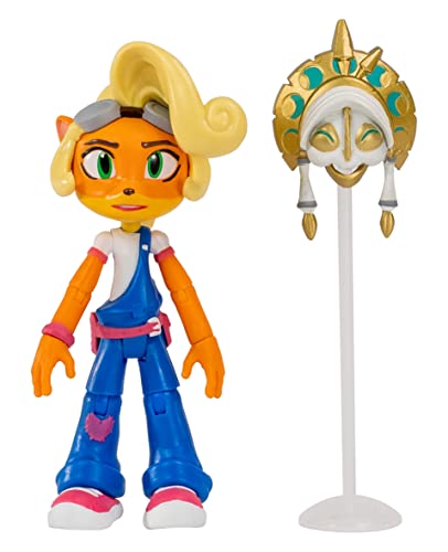 Crash Bandicoot Bandai Actionfiguren Coco Bandicoot mit Maske | 11 cm Coco Bandicoot Spielzeug mit Maske und Ständer Zubehör | Sammelfiguren als Warenartikel und Videospiel-Geschenke, blau, weiß von BANDAI