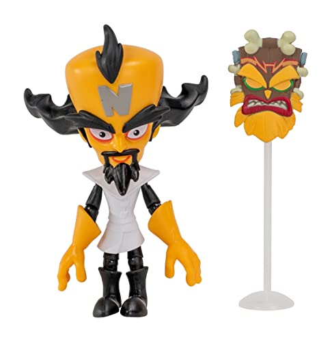 BANDAI Crash Bandicoot Actionfiguren Dr. Neo Cortex mit Maske | 11 cm Dr Neo Cortex Spielzeug mit Maske und Ständer Zubehör | Sammelfiguren als Merchandise und Videospielgeschenke von BANDAI