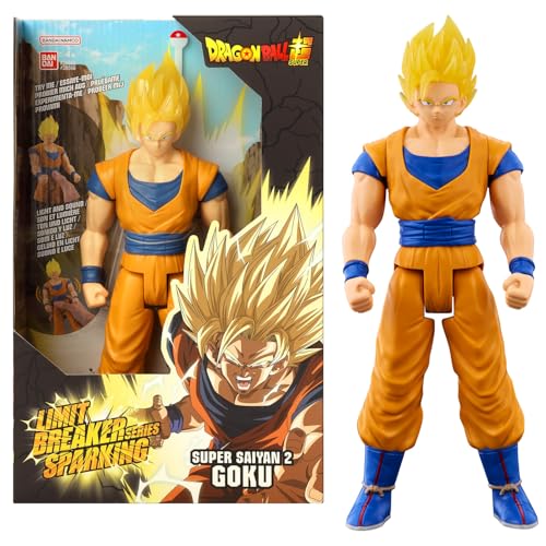 BANDAI - Dragon Ball Super - Limit Breaker Figur 30 cm - Super-Saiyajin 2 Goku Licht und Sound Sparking - Offiziell Lizenziertes Dragon Ball-Produkt - Große Figur - Spielzeug ab 4 Jahren - 38566 von BANDAI