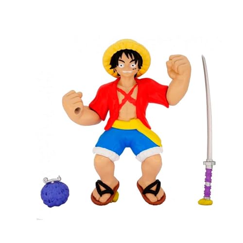 BANDAI CO42939 Heroes de GOO JIT Zu Actionfigur - One Piece World - Superfigur Monkey D. Luffy Knitter- und Stretch-Figur, Mehrfarbig von BANDAI